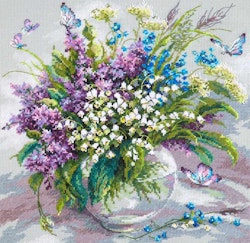 Broderikit Talva Blommor i vas Liljekonvaljer