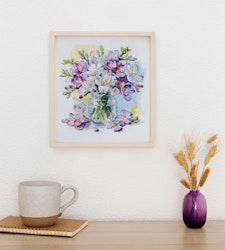 Broderikit Tavla Bukett av vårblommor