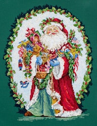Broderikit Tavla Vintage Santa Jolly Saint Nick Jul korsstygn