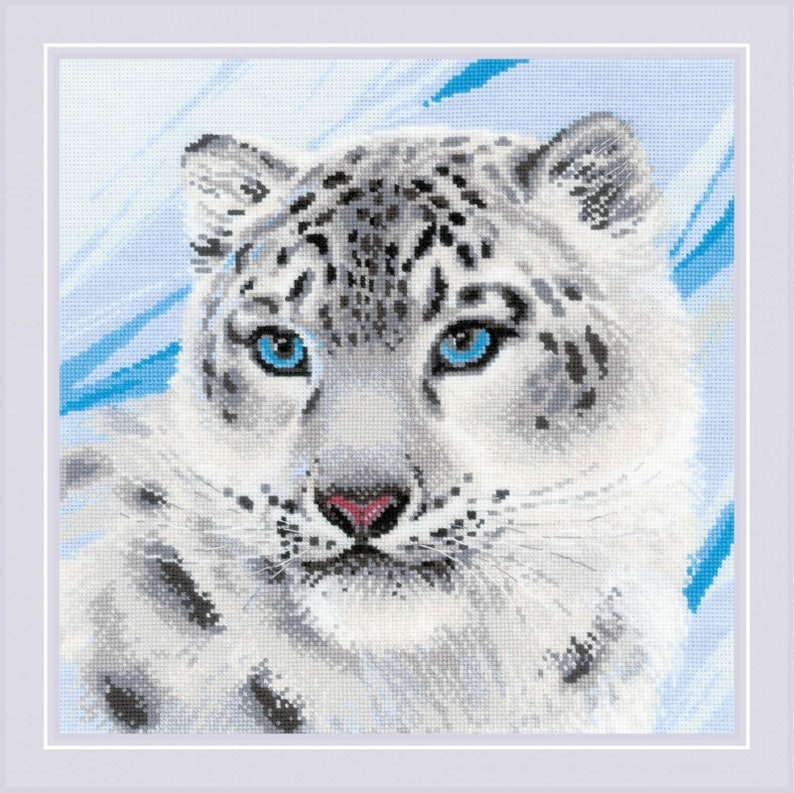 Broderikit tavla Snow Leopard