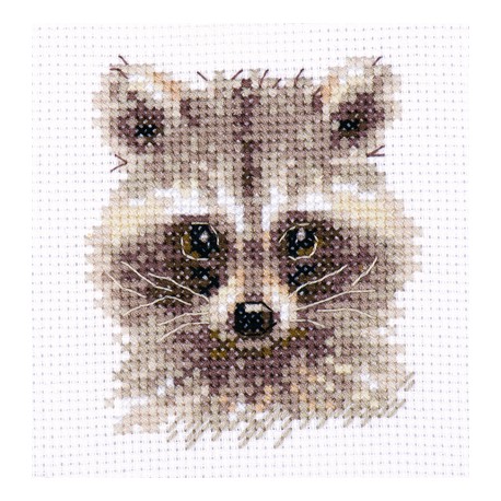 Broderikit Tavla Serien Portraits of animals. Raccoon.