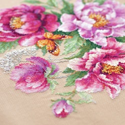 Broderikit Tavla Flower magic. Peonies.