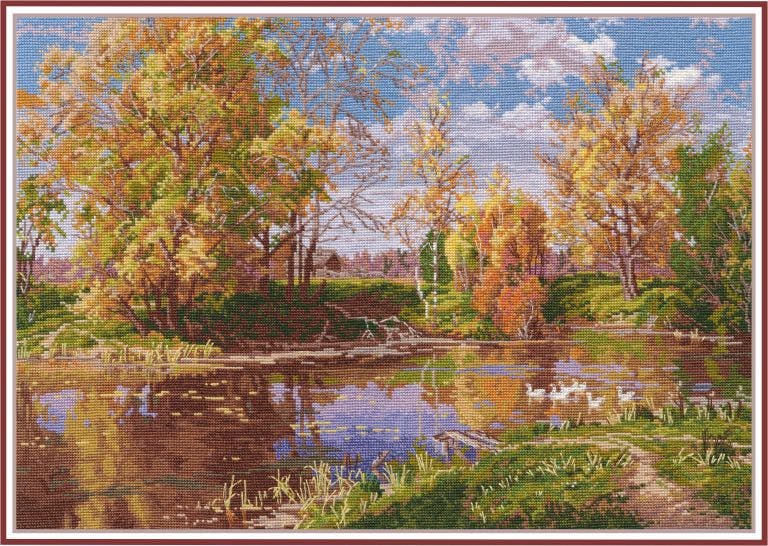 Broderikit Tavla Autumn pond