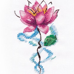 Broderikit Embroidery Lotus Vattenlöslig aida