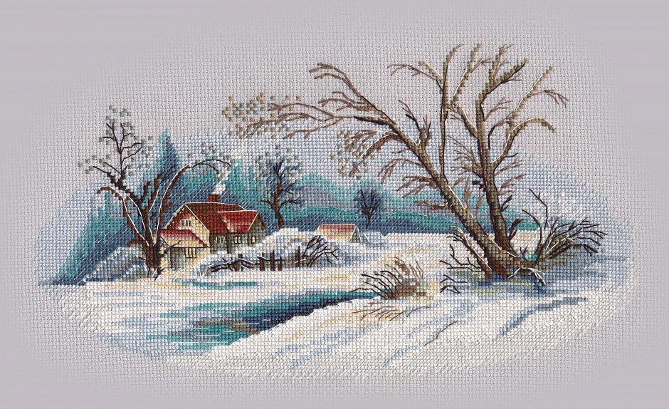 Broderikit tavla Winter landscape