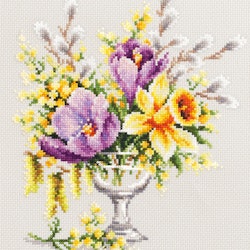 Broderikit Tavla Spring Bouquet