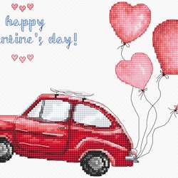 Broderikit Tavla  Happy Valentine´s Day