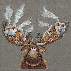 Broderikit Christmas Moose Älg och vinter