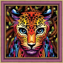 Diamond painting Färgrik leopard