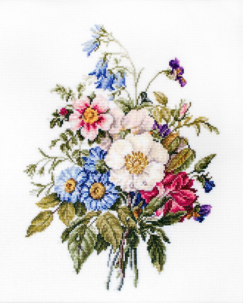 Broderikit Tavla Bouquet of Summer Flowers