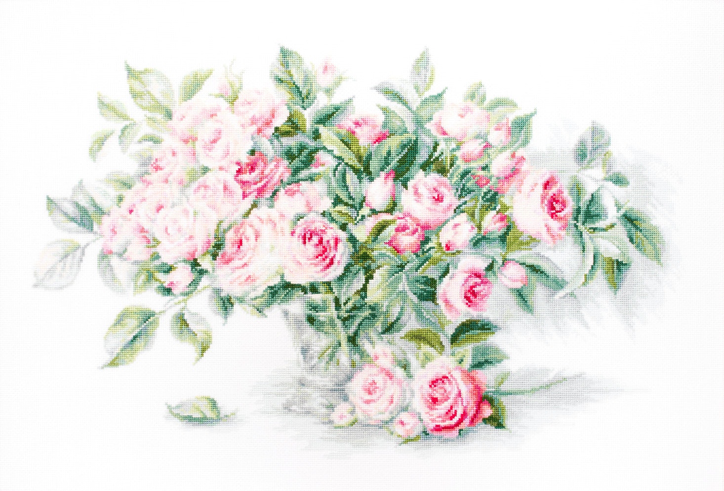 Broderikit Tavla Bouquet of pink roses
