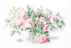 Broderikit Tavla Bouquet of pink roses