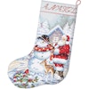 Broderikit Julstrumpa Snowman and Santa Stocking
