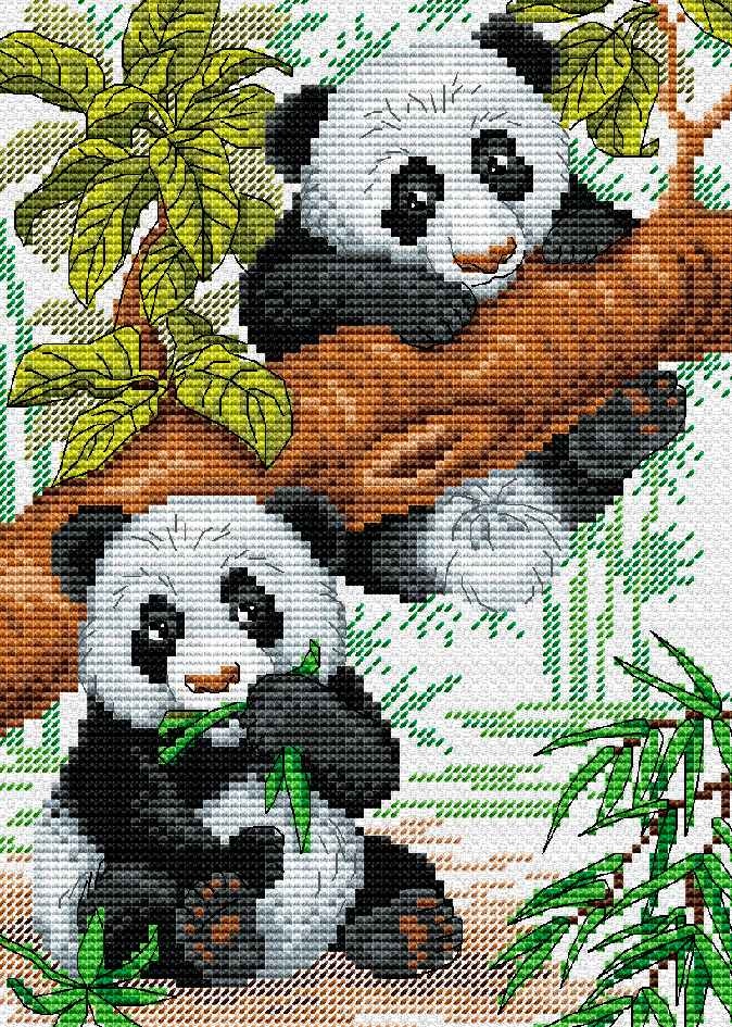 Broderikit Tavla Panda Pandor