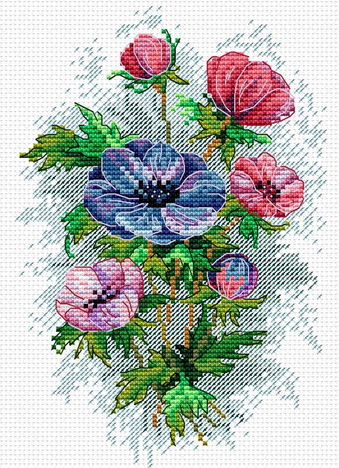 Broderikit Tavla Blommor