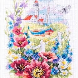 Broderikit Tavla Vilda Blommor vid Kusten