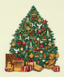 Broderikit Tavla Victorian Christmas Tree Golden Series