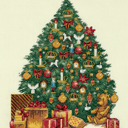 Broderikit Tavla Victorian Christmas Tree Golden Series