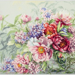 Broderikit Tavla Peonies and Hydrangeas Pioner och Hortensior