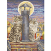 Broderikit Tavla Romance Förälskade katter på taket