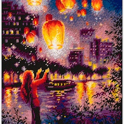 Broderikit Tavla Sky Lanterns Lyktor