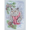 Broderikit Tavla Winter Cat Vinter Katt