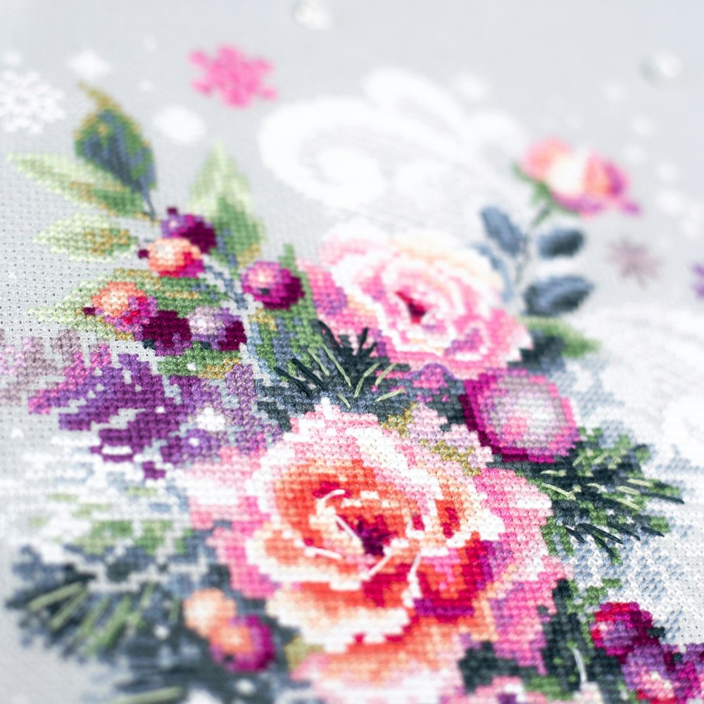 Broderikit Tavla Vinters blomstermotiv