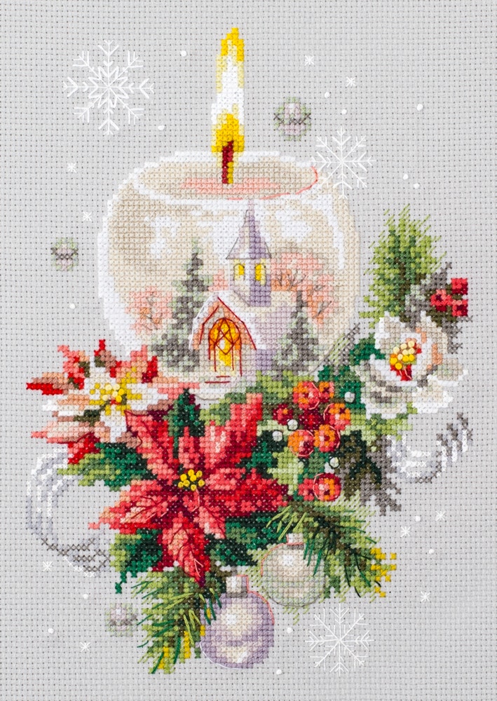 Broderikit Tavla Jul Christmas Ljus brodera korsstygn