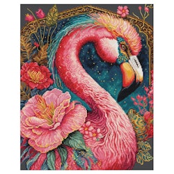 Broderikit Tavla Fantastisk flamingo