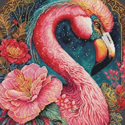 Broderikit Tavla Fantastisk flamingo