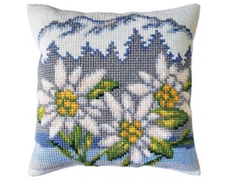Broderikit Kudde Edelweiss Blomma
