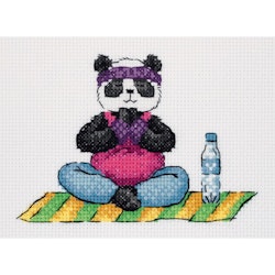 Broderikit Tavla Panda mediterar