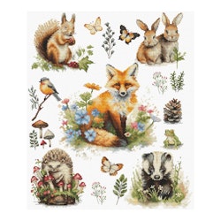 Broderikit Tavla Sampler Forest Animals Skogsdjur