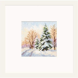 Broderikit Tavla Vintern kom. Gran under snön
