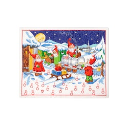 Broderikit Julkalender Tomtar och tåg