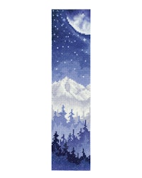 Broderikit Bokmärke Måne över skogen