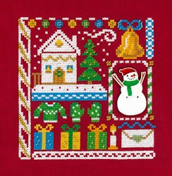 Broderikit Tavla Sampler Mini sampler. Snögubbe.