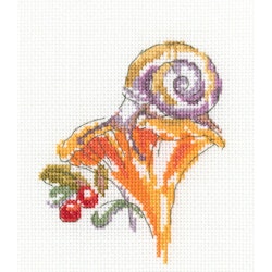 Broderikit Tavla Svamp Kantarell och snigel