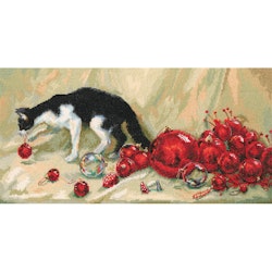Broderikit Tavla Katt och Julkulor