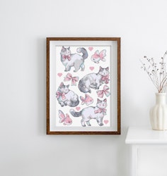 Broderikit Tavla Pink Dreams Kattsampler Katter