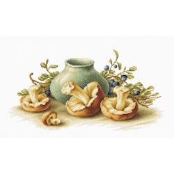 Broderikit Tavla Still life with mushrooms - Stilleben med svamp