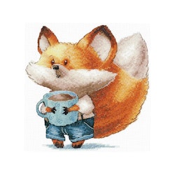 Broderikit Tavla Kaffeälskare. Räv