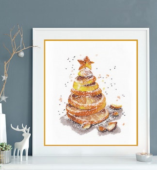 Broderikit Tavla Orange Christmas tree - Orange julgran