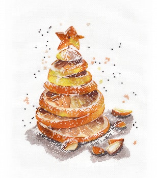 Broderikit Tavla Orange Christmas tree - Orange julgran