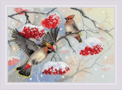 Broderikit Tavla Fåglar och rönnbär