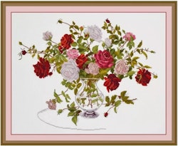 Broderikit Tavla Bunch of roses - Bukett Rosor