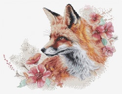 Broderikit Tavla The sly fox - Räv i blommor