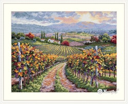Broderikit Tavla Vineyard Hill - Vingård