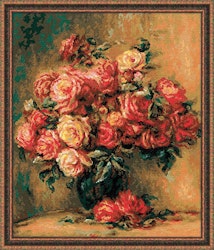 Broderikit Tavla Bouquet of Roses efter P.A.Renoir's Painting