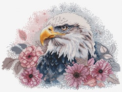Broderikit Tavla Hunting Eagle - Jaktörn i blomster